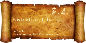 Pavlovits Lilla névjegykártya